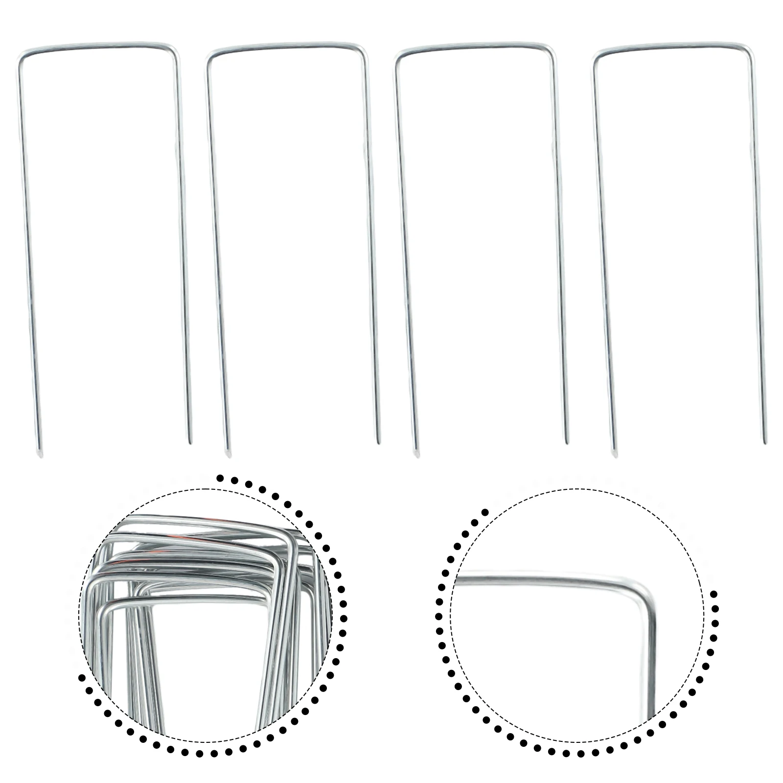 10 sztuk ziemi U śledzie do namiotu galwanizowana Metal srebrny altana kempingowa haki z plandeką 10/15/20 CM długości szeroki zakres zastosowań