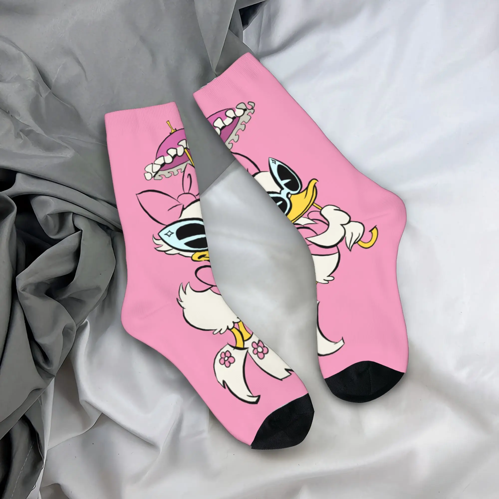 Invierno cálido Hip-hop mujeres hombres lindo Daisy Duck Donald calcetines transpirables calcetines de baloncesto