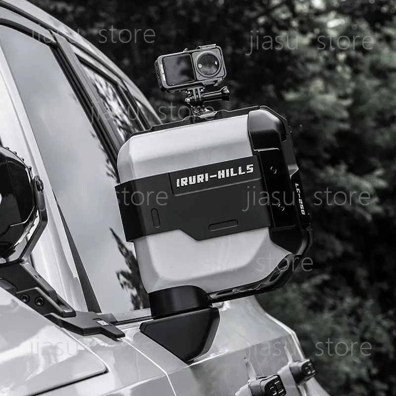 New Prado rearview mirror cover spare parts multi-function rain shield modification parts expansion camera holder view 3