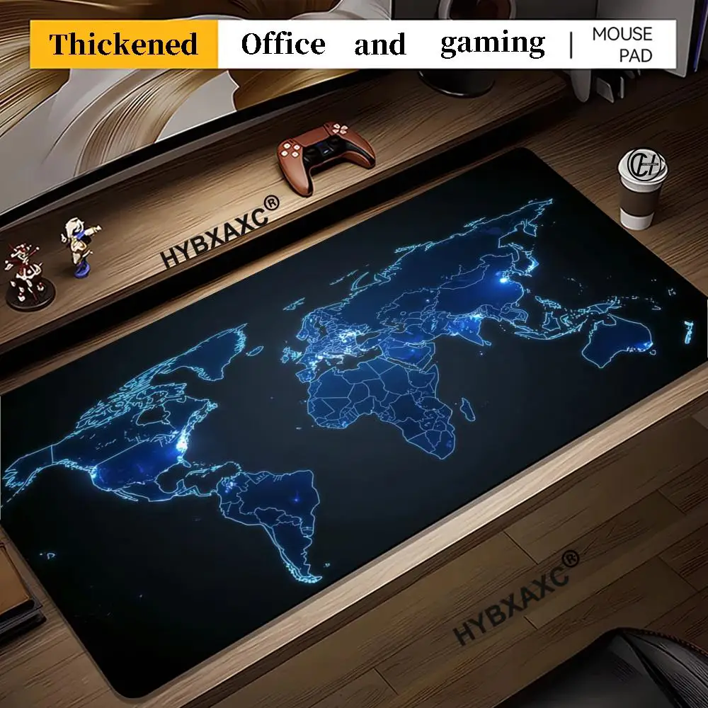 

HD Glowing Map Design Gaming Mouse Pad Desk Mat HD Gamer Accessories Large Light Mousepad PC Computer Carpet with Backlit XAXC