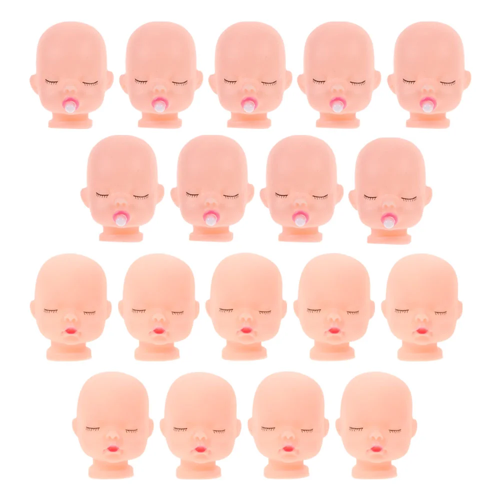 

20 Pcs Dollhouse Sleeping Head Mini Baby Dolls Heads for Crafts Toy Accessories Kids