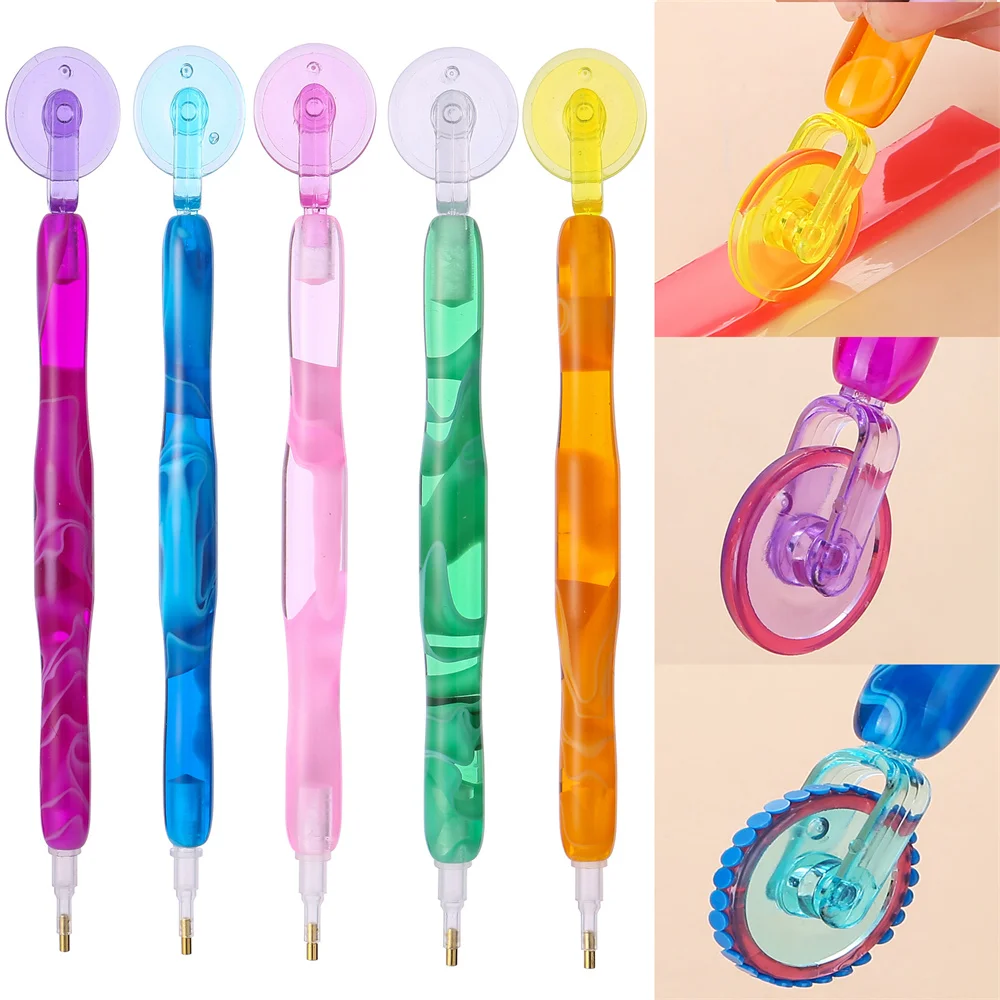 5D Diamond Painting Resin Point Drill Pen Set New Roller 2.3X8cm Glue Clay Diamond Embroidery Tool Accessories Plastic Pen Heads