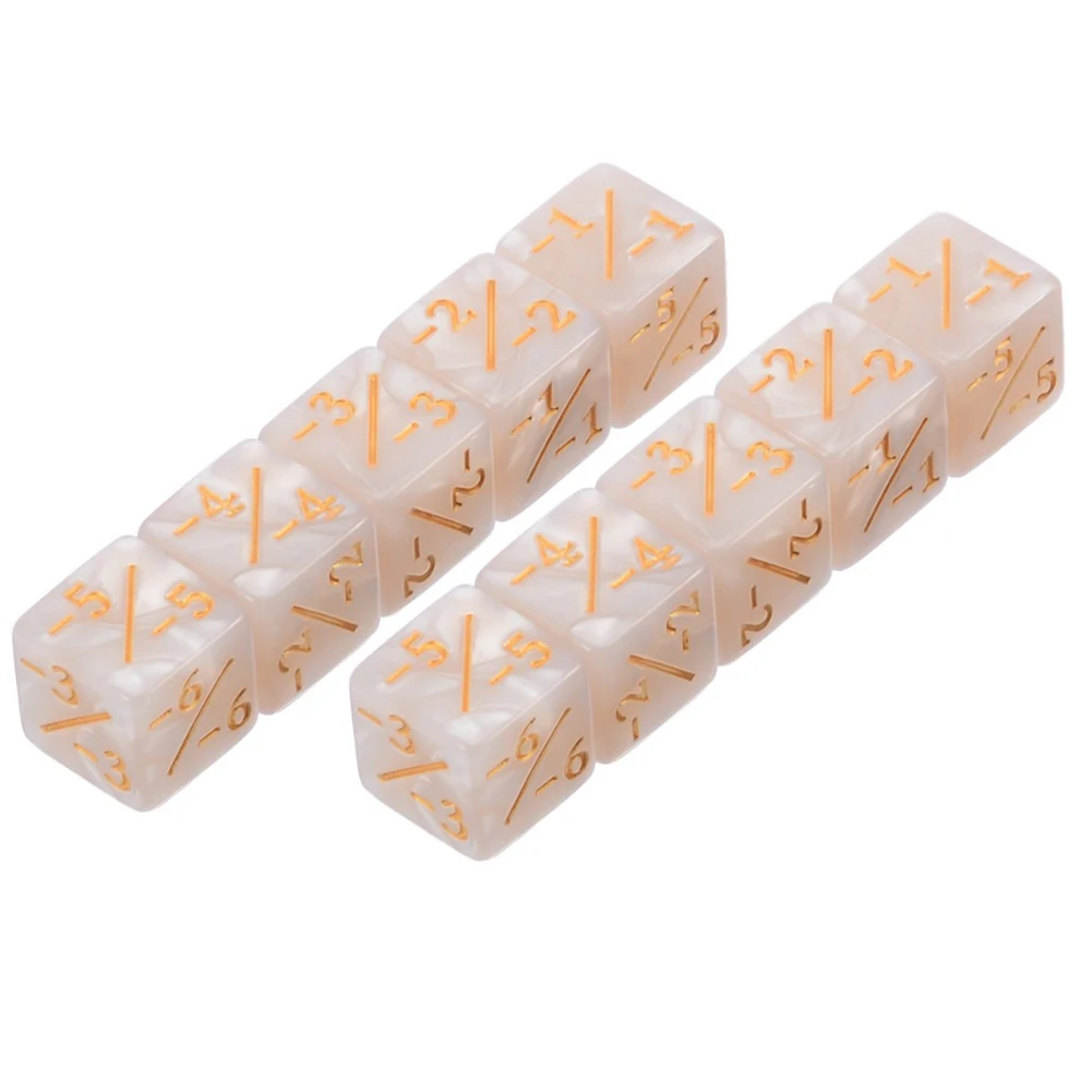 

10 Pieces 6 Sided Counters Dice Compatible with CCG/Card Counters Token Dice Card Gaming Dice Counters for Board Game