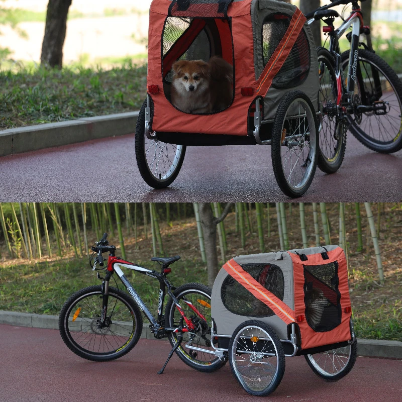 Large Pets Stroller Bicycle Trailer Cat And Dog Garden Cart Fold Outdoors Ride Travel Trailer Dogs Accessories Pet Items