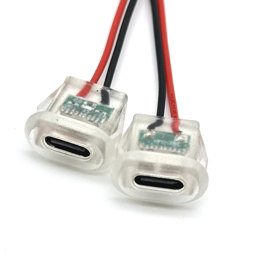 2-pinowe gniazdo USB typu C 5A z podświetleniem LED Wodoodporny port zasilania USB-C Złącze żeńskie TYPE-C Jack — zdjęcie 6