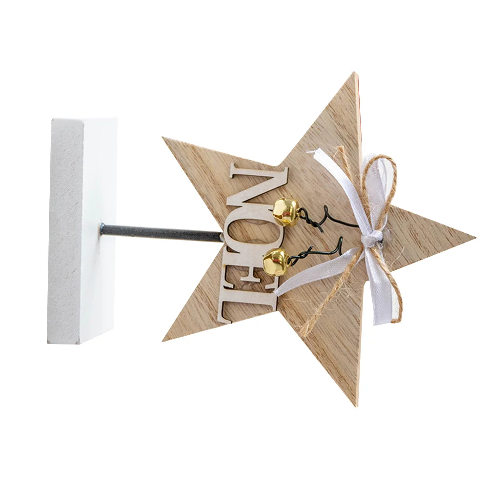 

Christmas Desktop Wooden Ornament Star Sculpture for Home Cafe Restaurant Holiday Supplies and Festive Decor Christmas Supplies