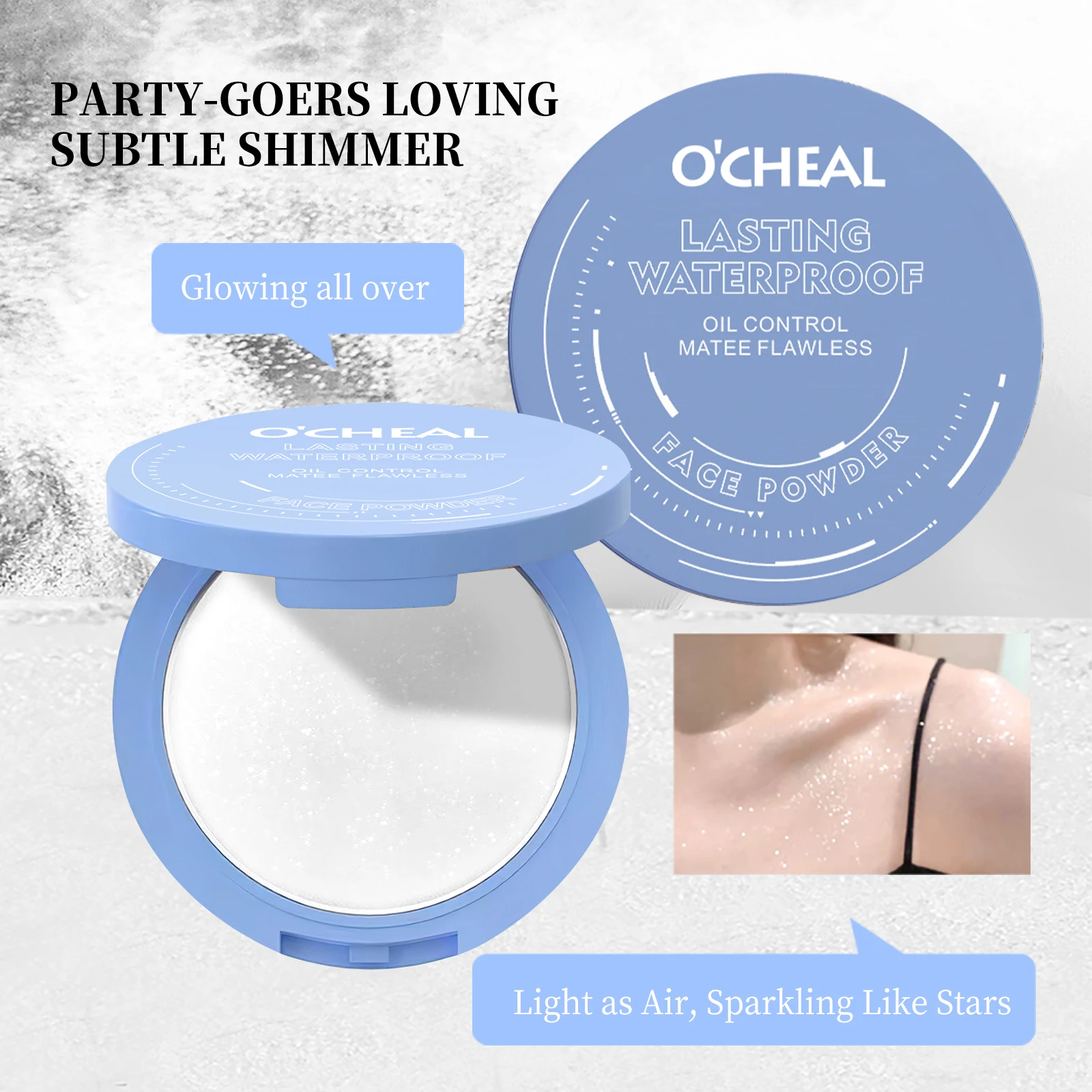 Ocheal Matte Face Setting Powder Oil-control Lightweight Radiant Foundation Pressed Powder Face Full Coverage Makeup Cosmetic
