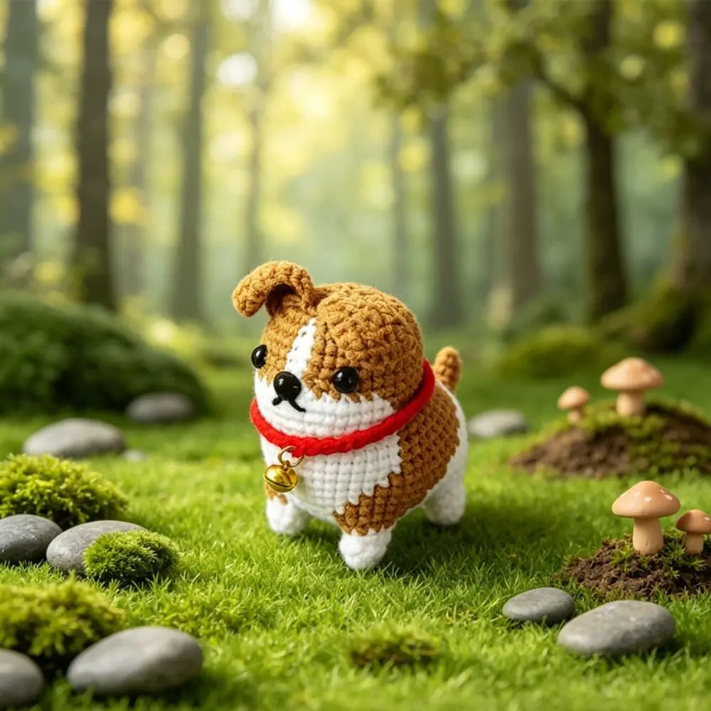 Creative Animal Doll Crochet Dog Standing Dachshund Knitted Dog Cute Corgi Handwoven Animal Pet Lover