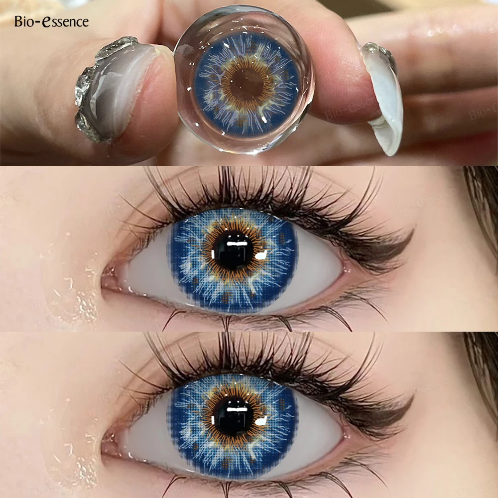 Bio-essense 1 par de lentes de contacto de Color para ojos cosméticos lentes azules de alta calidad contacto verde moda cosméticos lentes de contacto para ojos