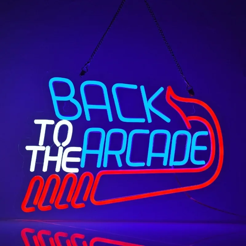 Back to the Arcade Neon Signs LED Office Hotel Pub Cafe Beer Bar Birthday Party Man Cave Art Wall Lights