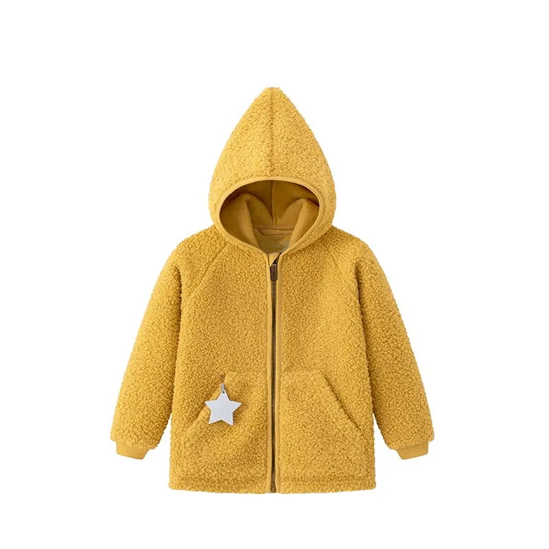 ملابس خارجية للأطفال 2025 شتاء جديد وصول عصري مبطن بالصوف سترة دافئة للأولاد والبنات بقلنسوة سترة سميكة من القطن الخالص