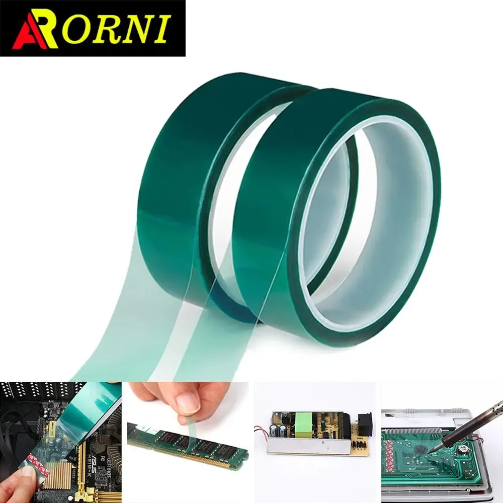 Green Heat Resistant PET Film, Polyimide Adhesive Tape, Heat-resistant Polyethylene Film,Width:25mm Length 33m