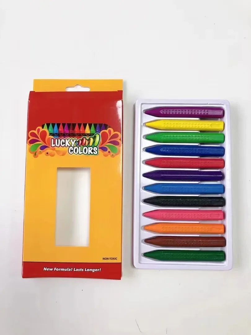 Lápiz de cera lavable para pintar al óleo, 12 piezas, lápices de colores para no usar las manos sucias, palos de dibujo, DIY