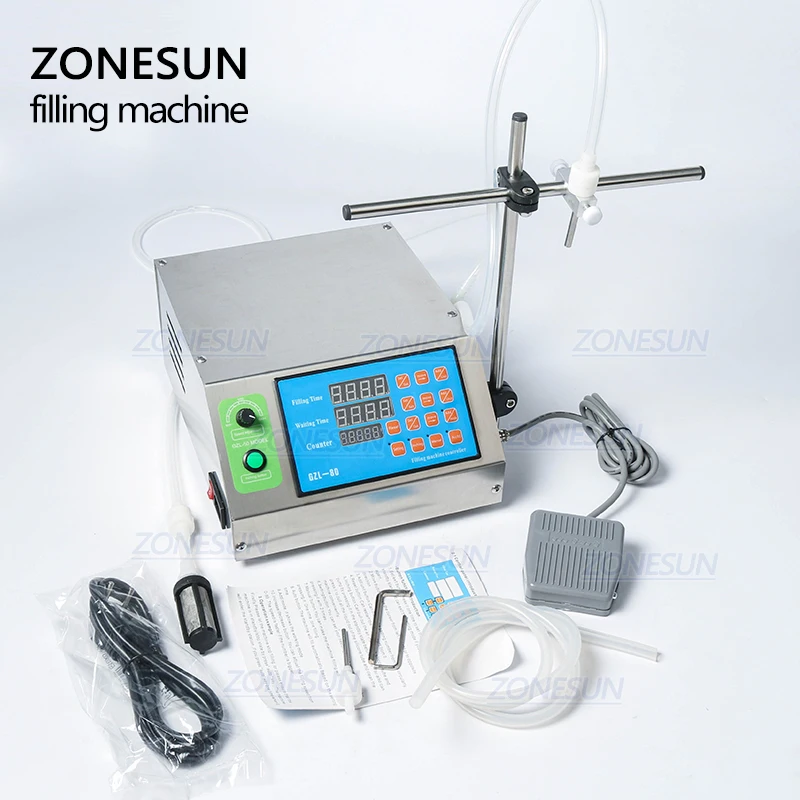 ZONESUN Peristaltic Pump Bottle Water Filler Liquid Vial Filling Machine Beverage Drink Oil Perfume Packing Machine