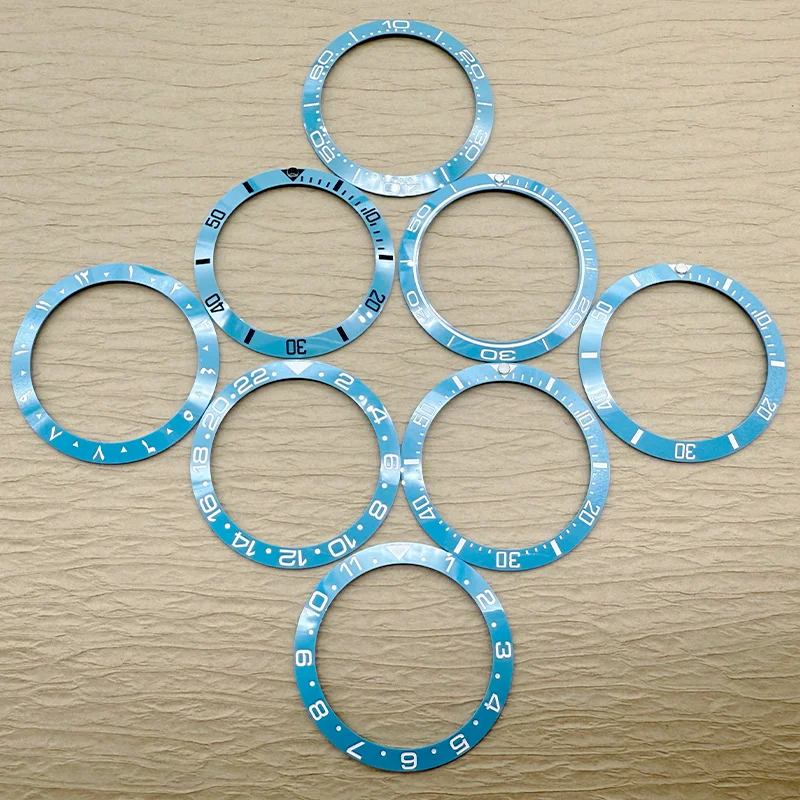 38mm X 30.6mm Turquoise Ice Blue Ceramic Watch Bezel Insert Mods Fit 40mm Automatic GMT SUB SKX007 Repair Accessories Case Ring