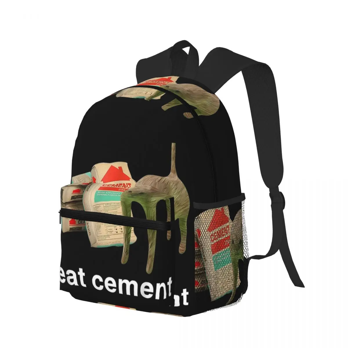 I Eat Cement Funny Cat Meme Student Backpack School Bag Hiking Travel Daypack for Boys Girls Bookbag Shoulder Bags