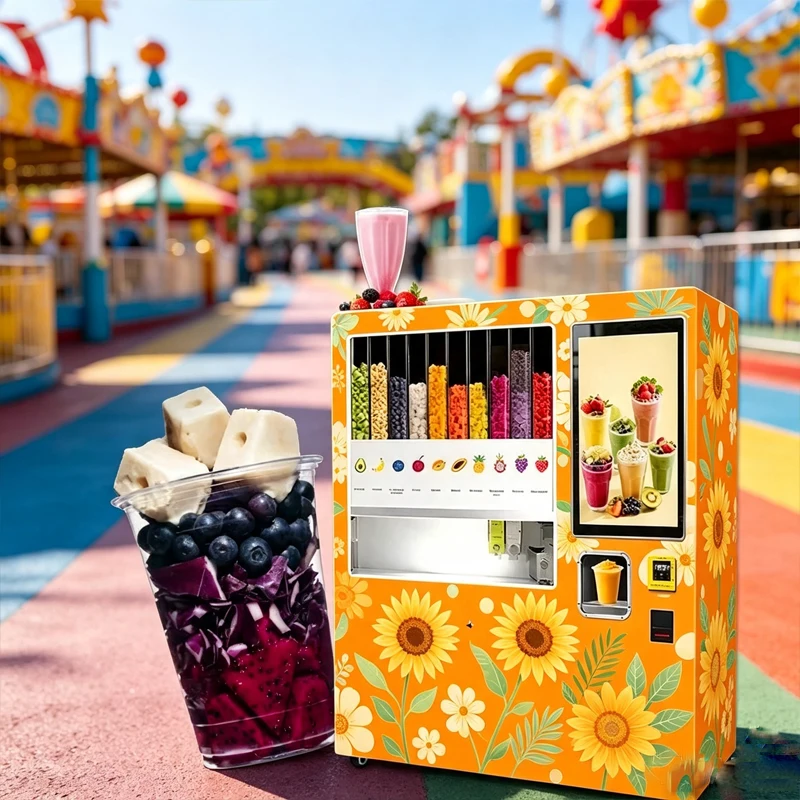 Touch Screen Smoothie Vending Machine Coin Credit Card Payment Fresh Fruit Juice Making Vending Machine Customized