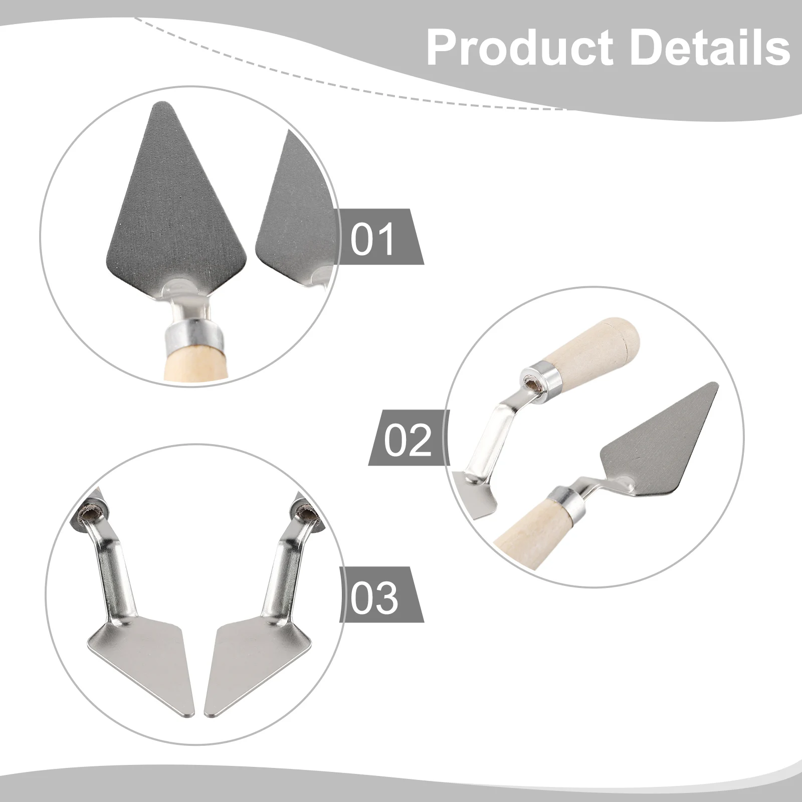 Aço inoxidável Palette Cutter Scrapers, Oil Mix, Paint Tool, Raspador, 2 pcs