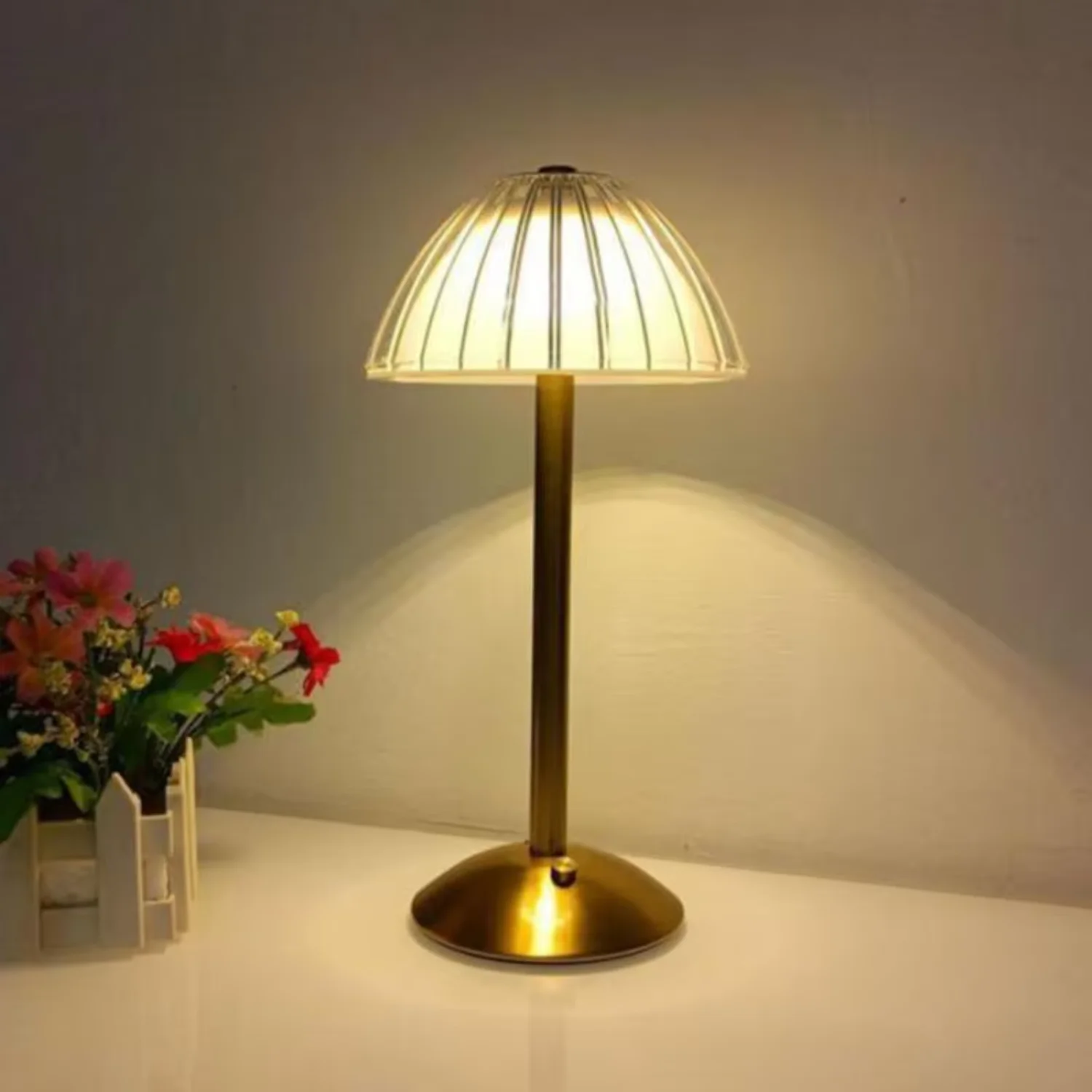 Nordic Crystal Rechargeable Table Lamp Lamp Dimmable Golden Desk Lamp Living Room Bedroom Hotel Lamp Bedside Lamp