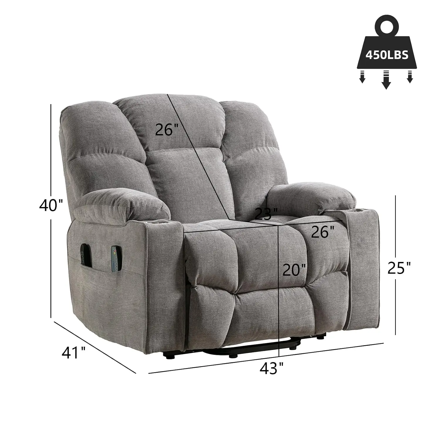 Power Lift Recliner Chair for Elderly, Big and Tall Electric Recliner Chair with Massage and Heating, Dual Motor, Customized