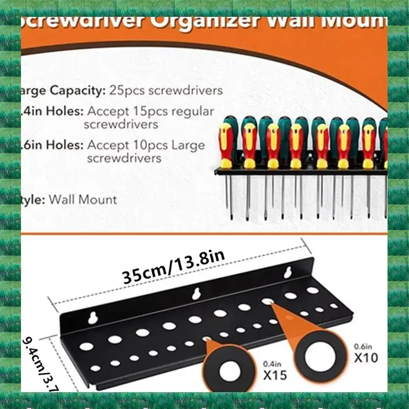 

B76A Rail Rack Garage Workshop Storage Holder Hardware Tool Hanger Tool Organizer Screwdriver Holder