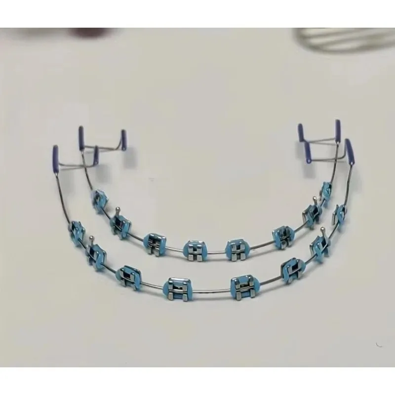 Fashion Braces 1 Pair Colorful Temporary Tooth Decoration with Metal Wires Metal Bracket Orthodontic Ligature Ties High Quality