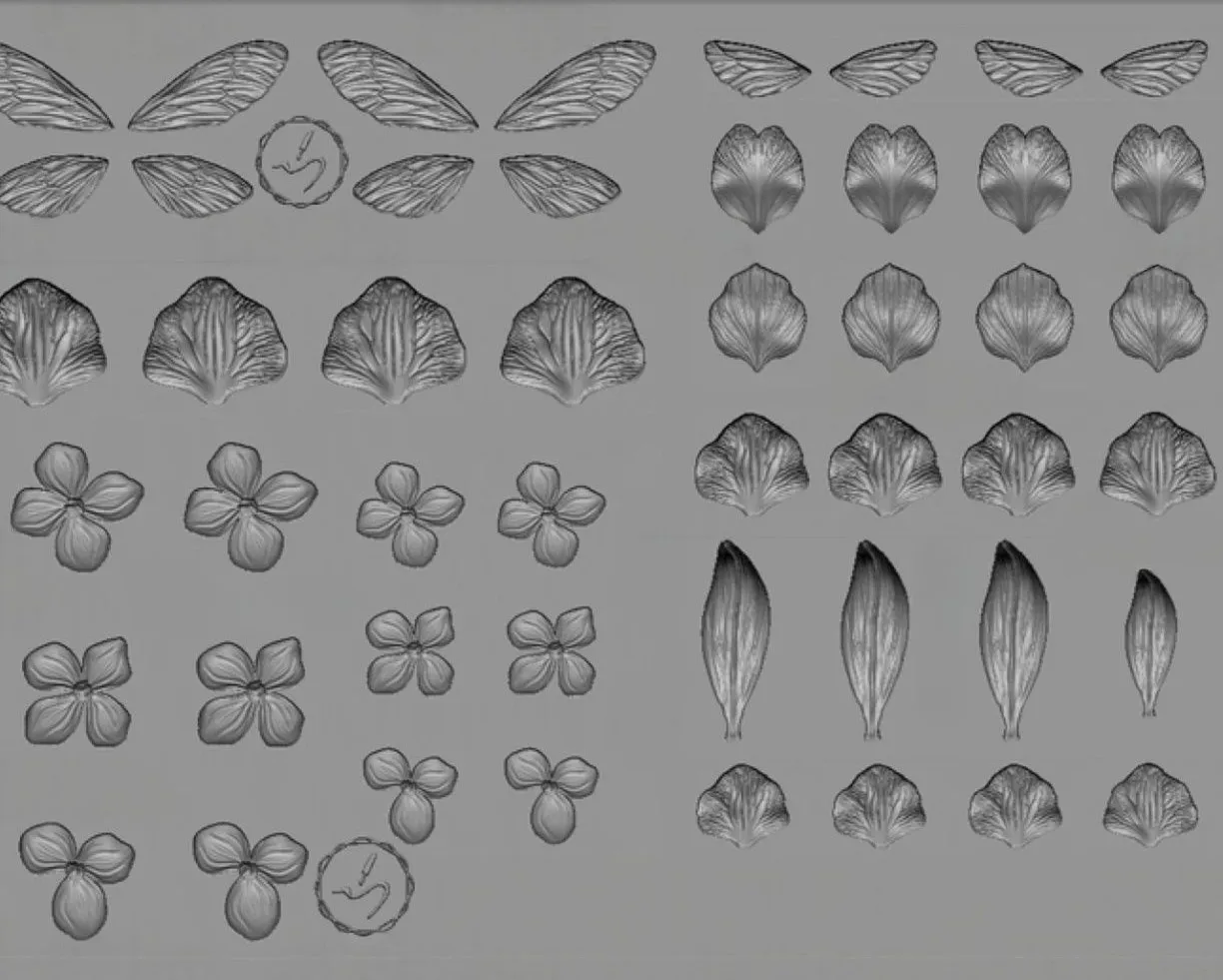 3D Silicone Mold for Resin Jewelry Making, Multi-size Butterfly Wing and Flower Shape Molds for DIY Nail Art Decoration, Epoxy C