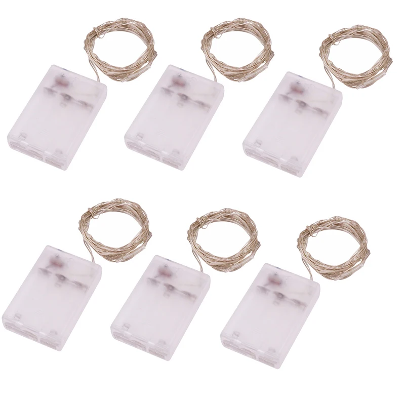 50/100LEDs AA Battery Powered LED Christmas Light String Fairy Silver Line LED String for Holiday Wedding Party Decoration