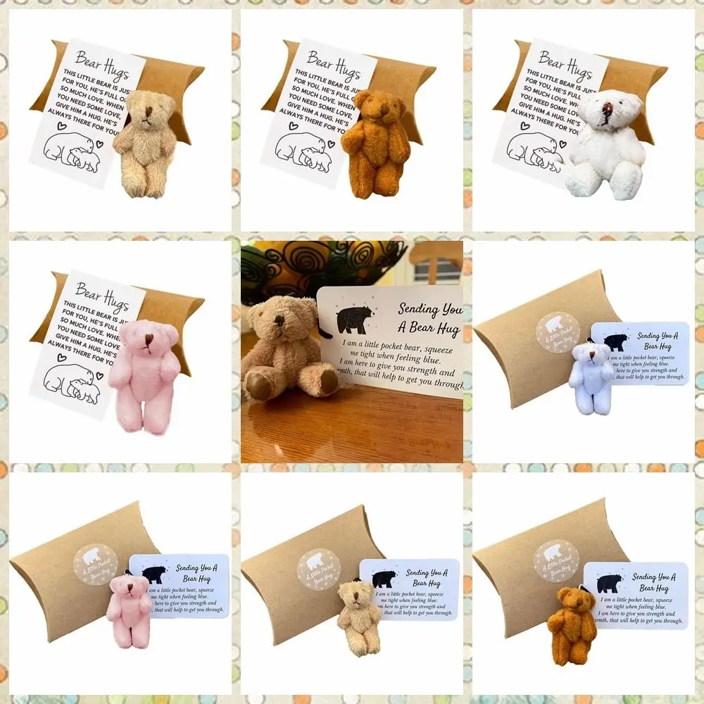 Mini Plush Bear Creative Movable Bear Hugs Bear Ornaments Plush Handmade Gifts Box Home Decor