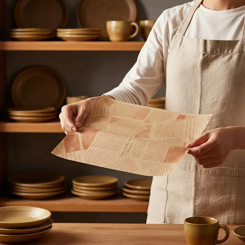 Heat Resistant Nonstick Baking Paper 50 Sheets Greaseproof Waterproof for Cookie Making Oven Roasting Use