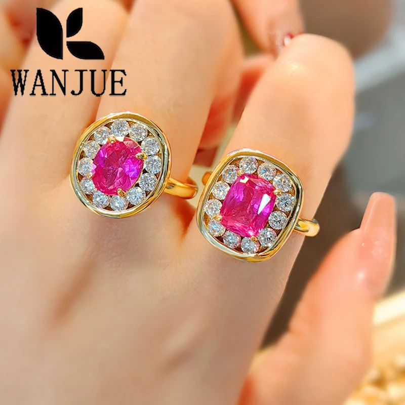 Seiko vintage medieval style high carbon diamond pink red corundum ring French retro simple versatile female ring