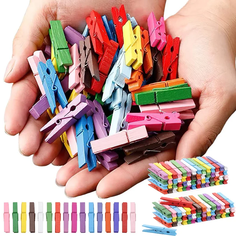 Natural Wood Clip Color Wood Clip Picture Clip Mini Clothes Clip DIY Photo Paper Pin Clothespin Process 25/30/35/45mm