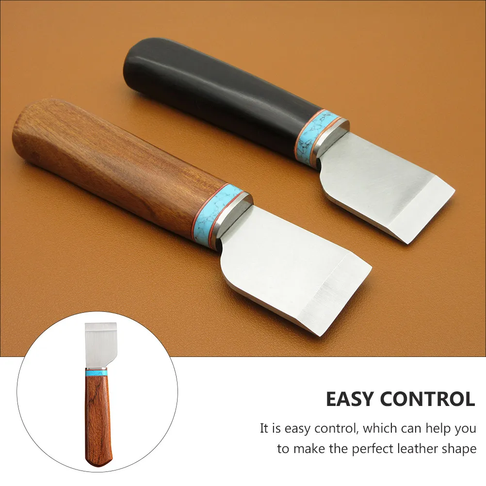 

1Pcs High Quality Cutting Tool Stainless Steel Blade Natural Wood Handle Ideal for Skiving Trimming Edging DIY