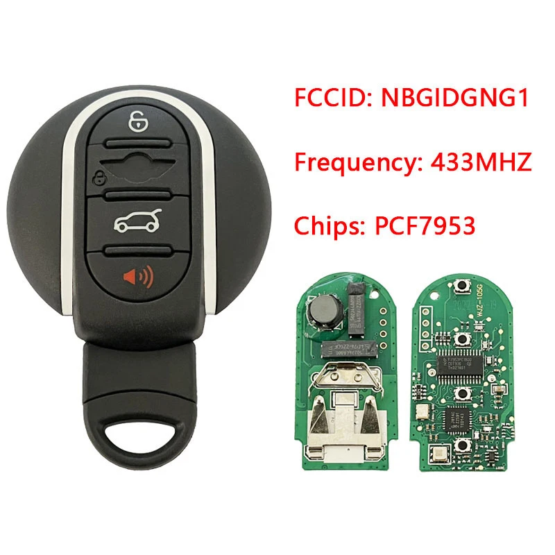 

CN006050 Aftermarekt 3/4 кнопочный смарт-ключ для BMW MINI Keyless Remote Card PCF7953 433 МГц FCC ID NBGIDGNG1