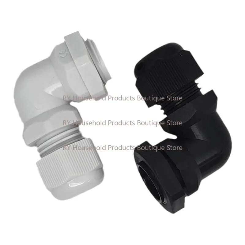 90 Degree Bending Angle Plastic Locking Head Nylon Cable Waterproof Joint Bending Right Angle Sealing Fixing Head PG7-PG29