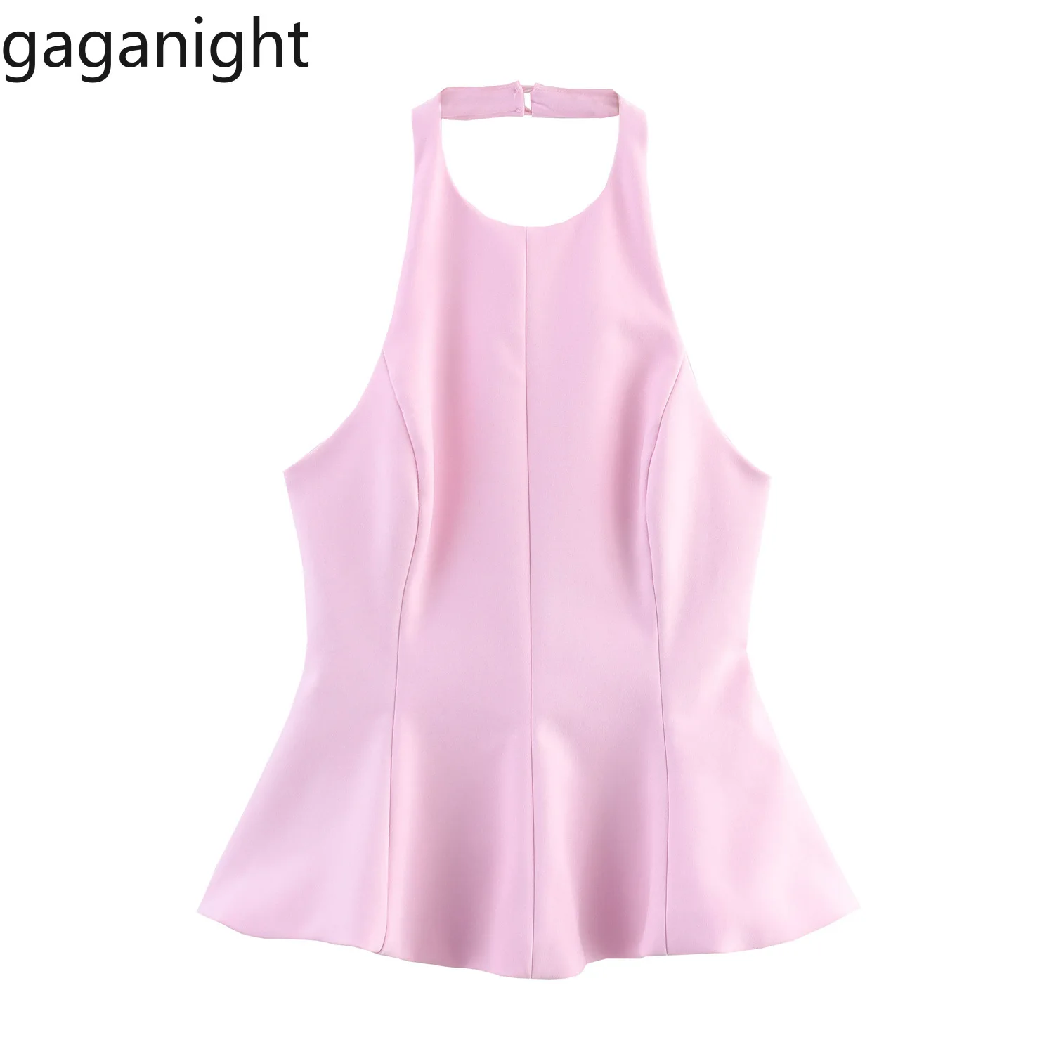 

Gaganight 2025 г., женская нишевая мода, летний новый предмет, короткая юбка в европейском американском стиле, стильная эластичная висячая шея, топ подол