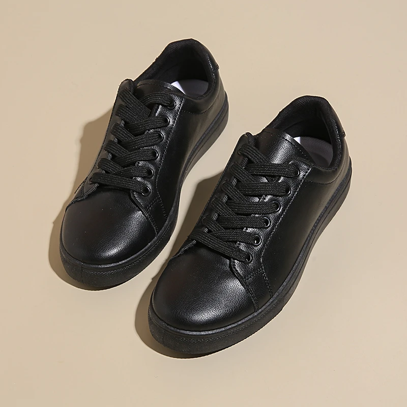 2026 جديد إمرأة أحذية رياضية تنفس أحذية مفلكنة بولي Leather أحذية منصة جلدية بيضاء الدانتيل يصل حذاء كاجوال Zapatos Mujer Zapatillas #3