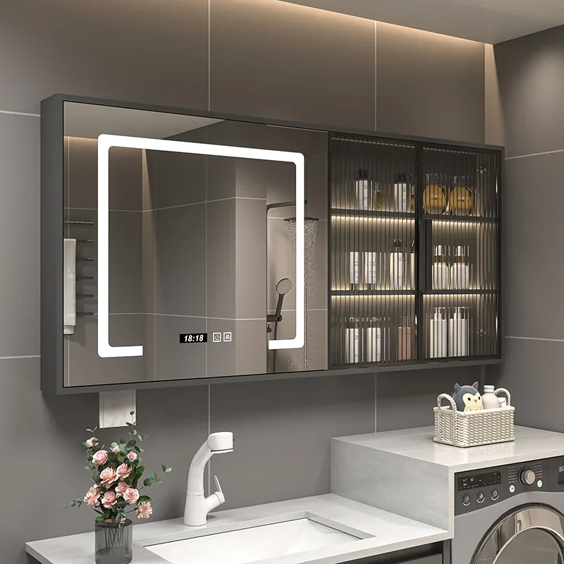 Nordic Intelligent Bathroom Cabinets Multifunctional Touch Bathroom Cabinets Defogging Home Furniture Compartiment HBMC