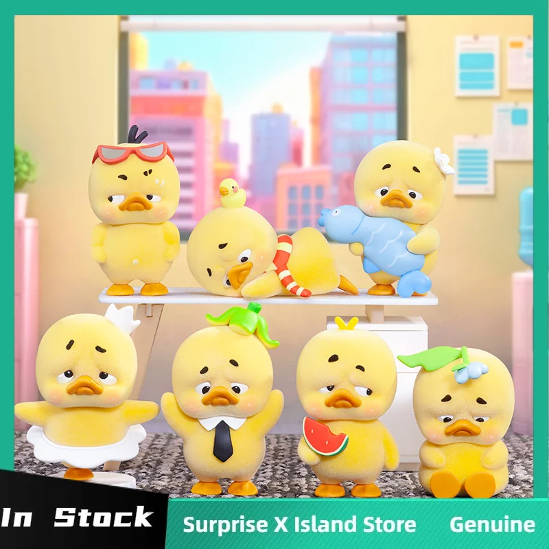 Genuine Upsetduck Stop The Spiral Duck Series Blind Box Figure Dolls Cute Desktop Ornament Model Toys Upsetduck Mystery Box Gift