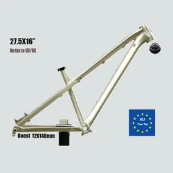 Racetrack-Ultralight Aluminum Bike Frame, Bicycle Hard tail, Internal Routing, 26/27. 5ER, MTB, Boost Thru Axle, DPD,EU Stock