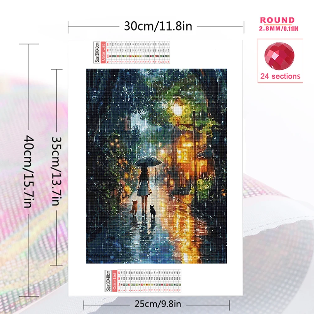 1PC frameless  DIY Diamond Embroidery Street Landscape Suitable for Beginners Diamond Painting New Arrival Craft Kit Mosaic Home