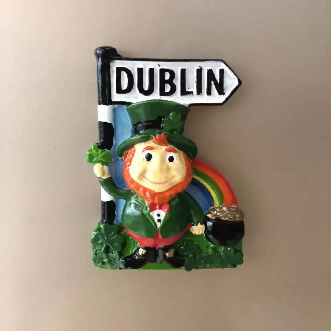 Ireland Fridge Magnets Cartoon Irish Dublin Belfast World Tourism Fridge Magnets Souvenir Refrigerator Magnets Home Decoration