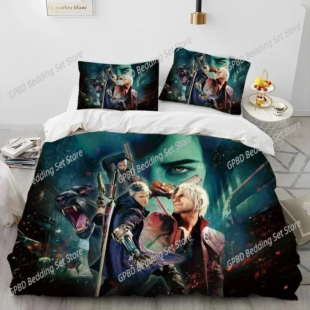 Print Game D-Devil May Cry DMC Gamer Comfortable Duvet Cover Pillowcase Bedding Set Children Bedroom Decoration Home Textile