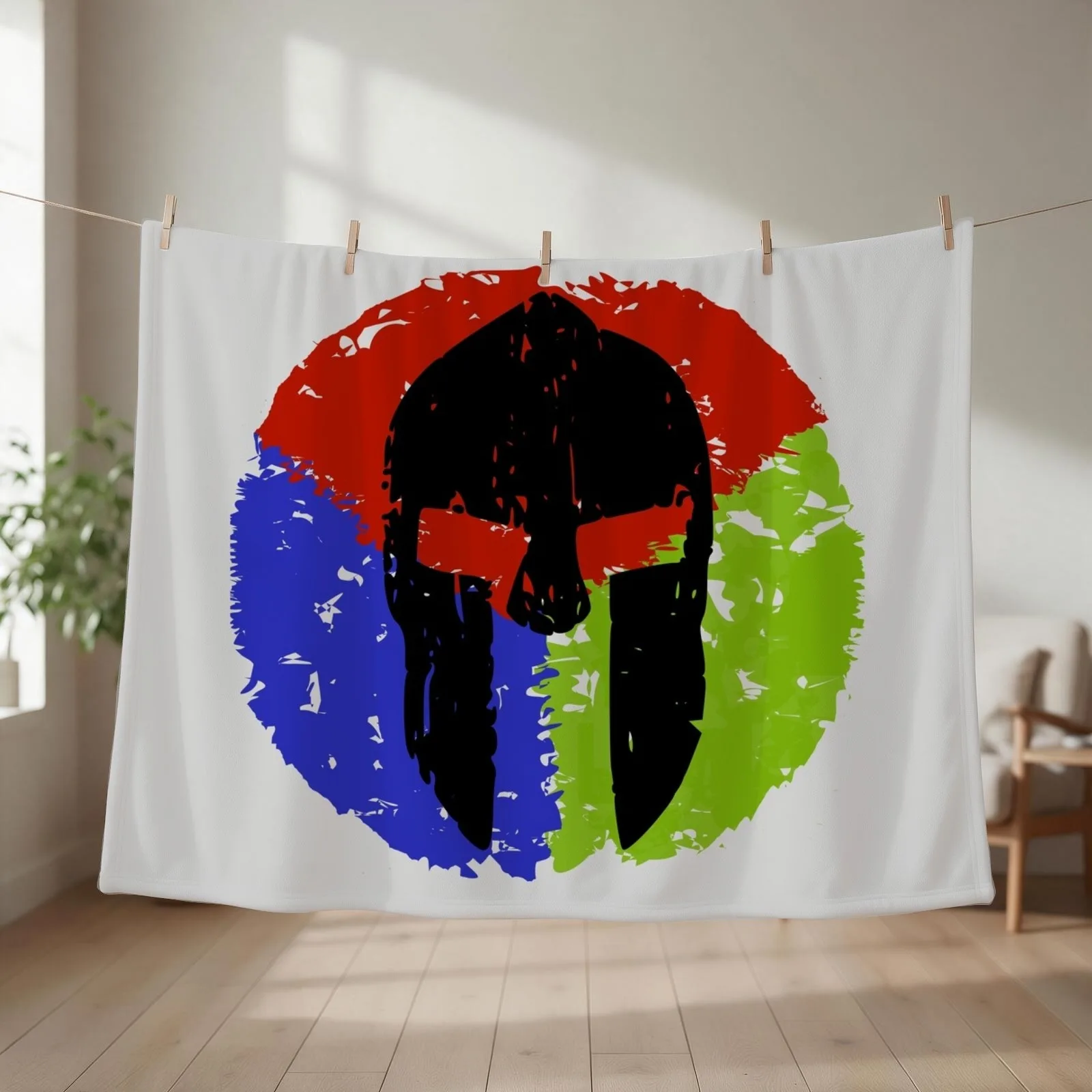 Spartan colors Throw Blanket couch cozy soft plush fuzzy picnic outdoor blanket