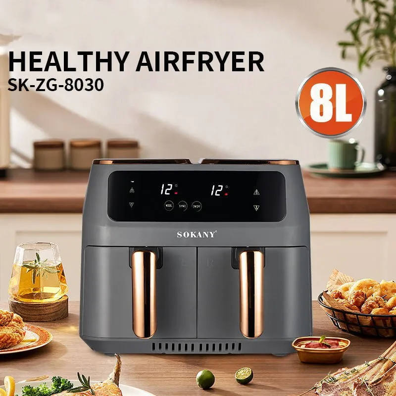 

2800W Multifunctional High-quality 8L Smart Double Drawer Double Pot Air Fryer