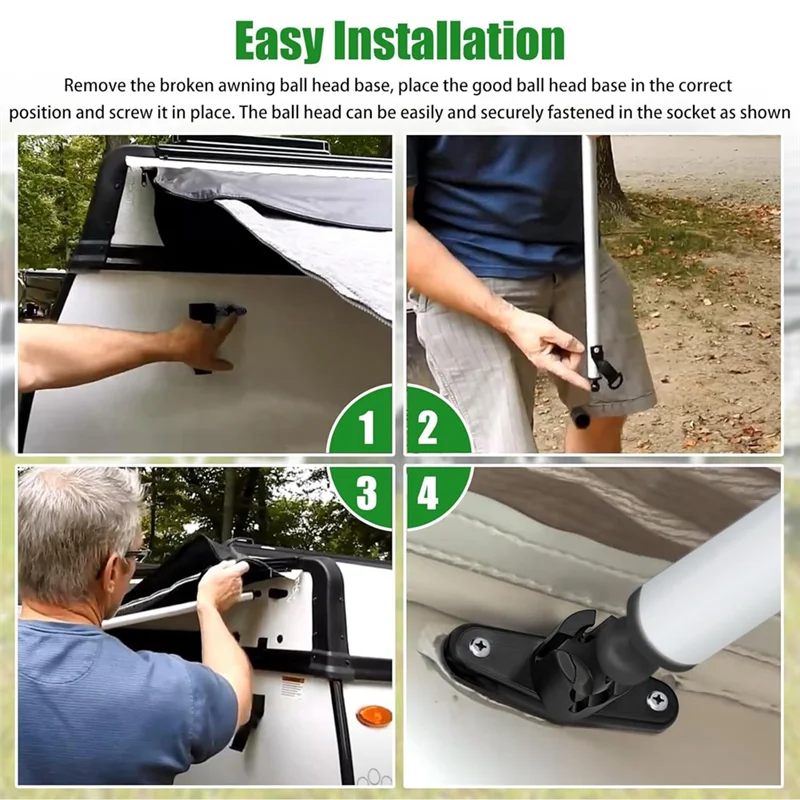 

Запасные части A58Z для навесов для автофургонов, шариковые торцевые основания для внутренней отделки, тент для кемпера, 2 шт.