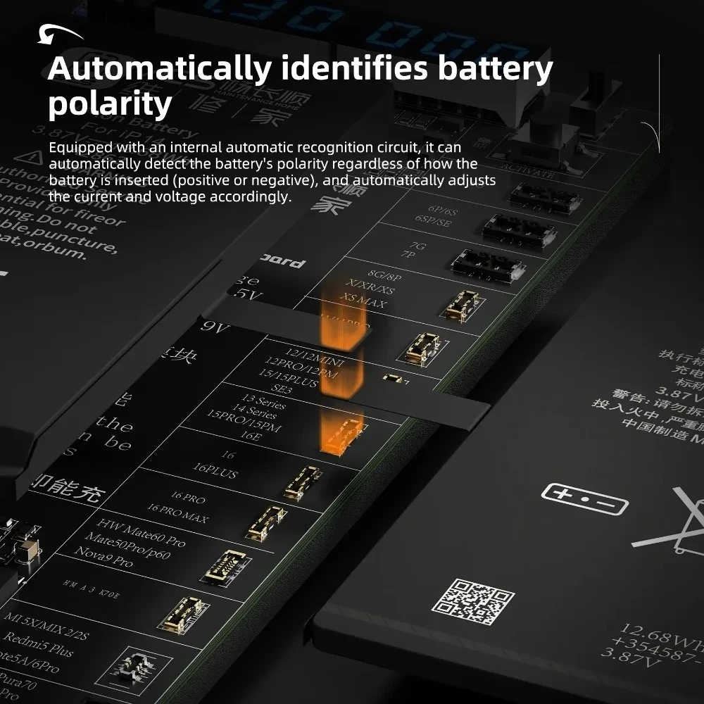 YCS DC25 Battery Activation Board 5V/9V for iPhone Android Phone Repair Auto Polarity USB Type-C Charging Board view 2