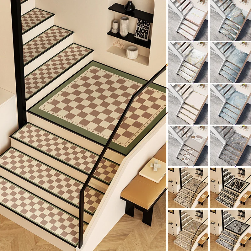 Self‑Adhesive Diatomite Stair Tread Mats Thickened Sound Insulation Noise‑Reducing Waterproof Anti‑Slip Step Pads For Home Decor