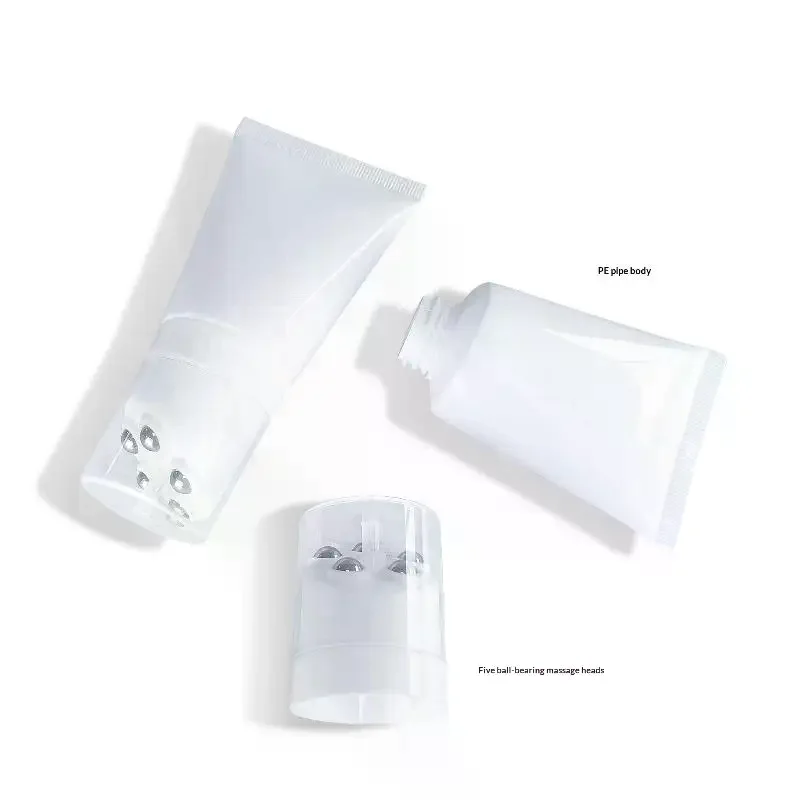 50/80g Five Stainless Steel Ball Massage Bottle Neck Cream Body Lotion Packaging Massage Cream Repeatable Plastic Container