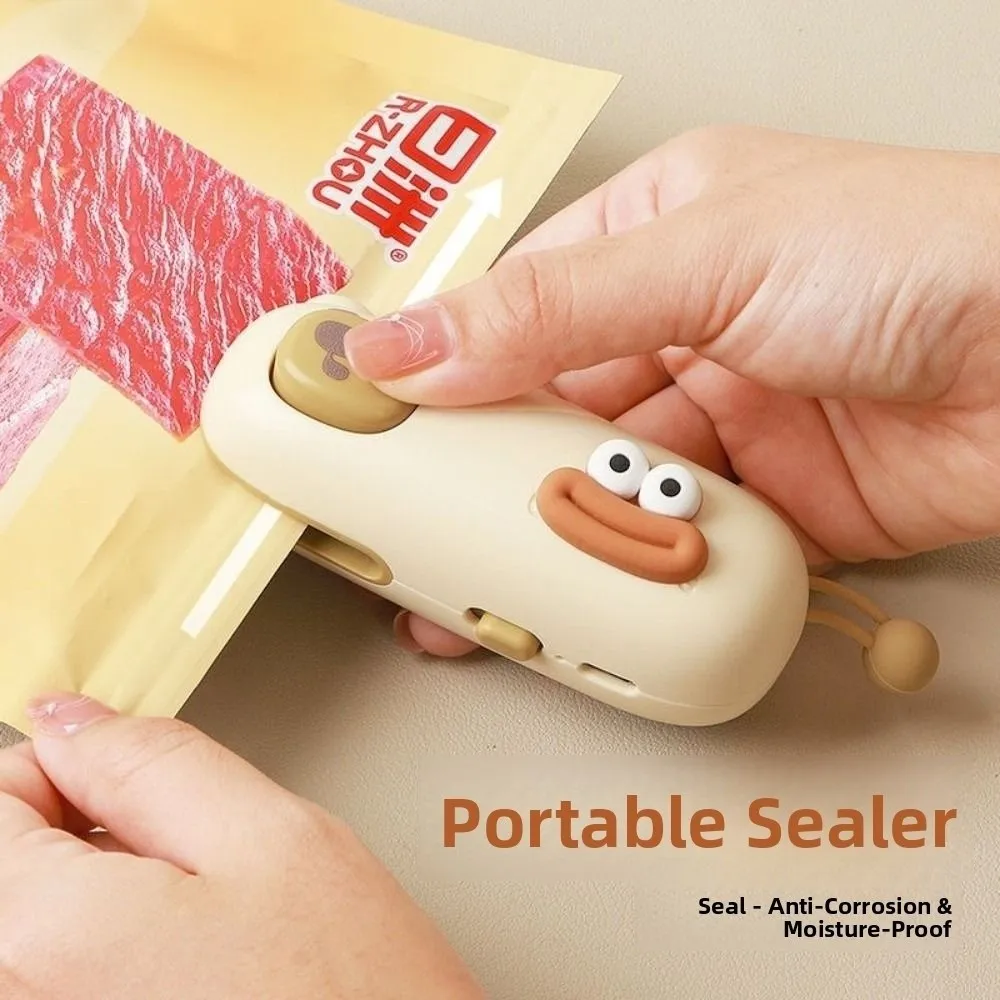 

Portable Handheld Mini Bag Sealer Rechargeable Keep Fresh Cartoon Sealing Machine Plastic Sealing Clamp Refrigerator
